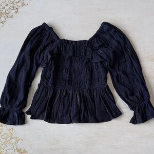 Elegant Navy Blue Girls Top-NWT